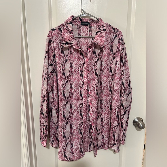 PrettyLittleThing Pink Snake Print Top in Size 16 - Picture 4 of 8